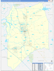 Stockton-Lodi Metro Area Wall Map Basic Style 2024